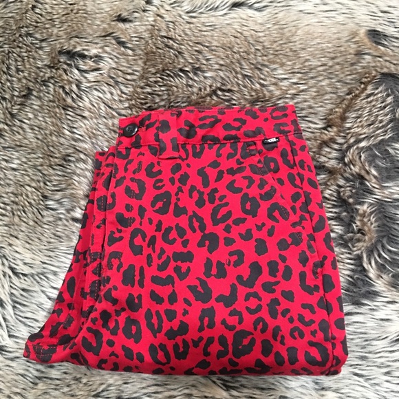 Vans Authentic Red Leopard Print Chino Pants *Size 24* - Picture 5 of 10